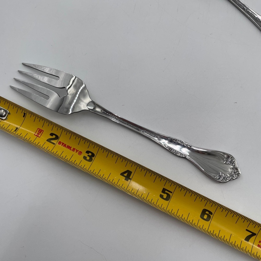 Wm Rogers Mansfield Salad Fork x6 Oneida Stainless Glossy - Picture 6 of 7